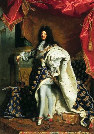 Louis XIV Bourbon  King of France  1701   by Hyancinthe Rigaud   1659-1743      Musee du Louvre  Paris    INV. 7492